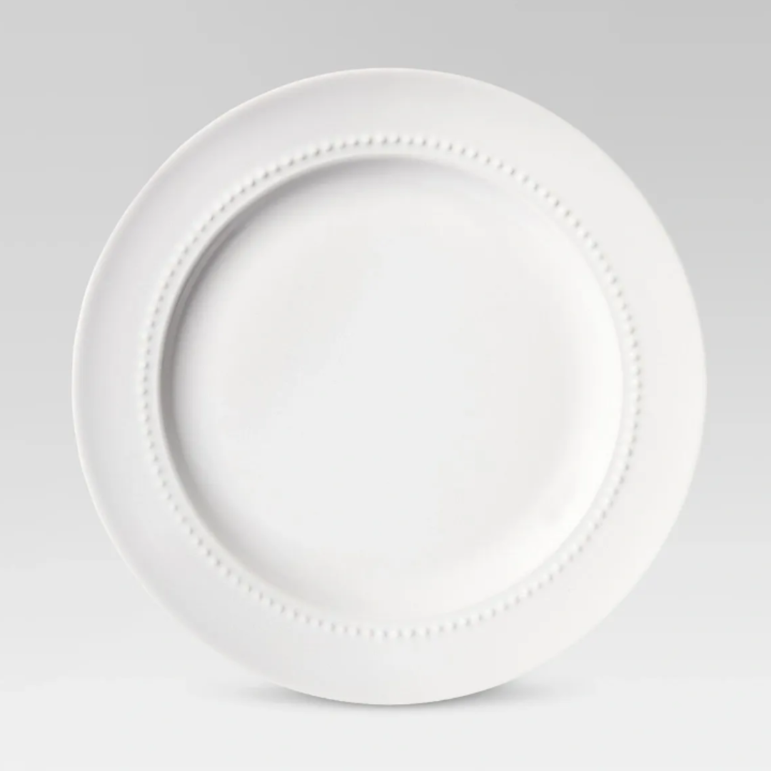 Beaded Porcelain Dinner Plate 10.78